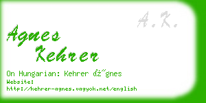 agnes kehrer business card